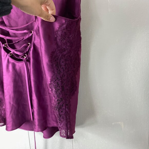 Victoria's Secret Burgundy Lace Tank Top Size Small - Picture 8 of 10